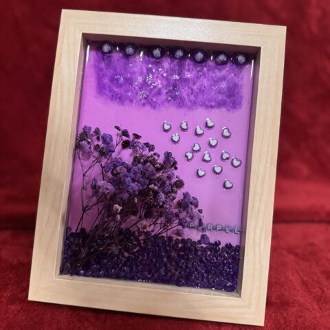 Vijolična harmonija – ročno izdelan epoksi okvir